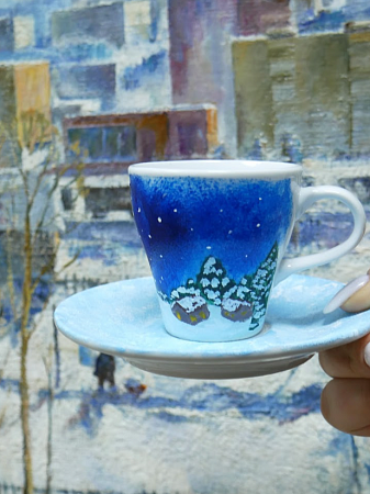 Мастер-класс «Зимний лес» с росписью фарфорового предмета